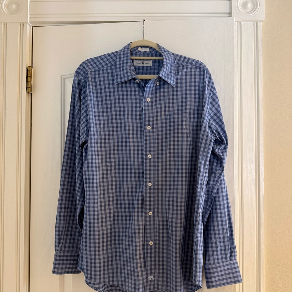 Classic Blue Checkered Men's Shirt